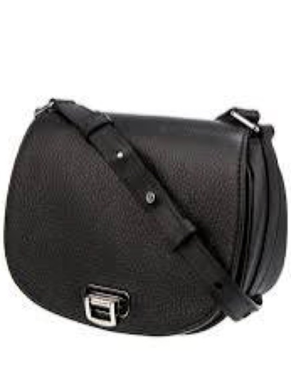 Shinola Black Pebbled Leather Saddle Crossbody Bag